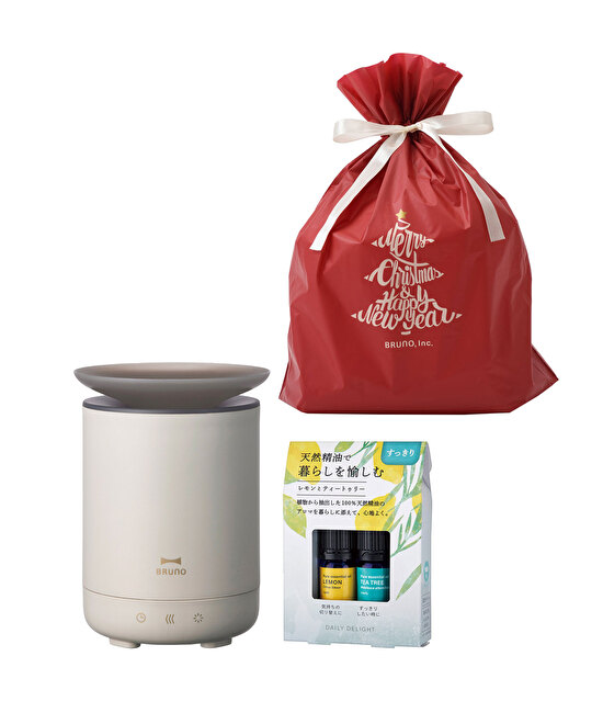 超音波アロマディフューザー FOG MIST+暮らしを愉しむ精油 クリスマスギフト巾着セット