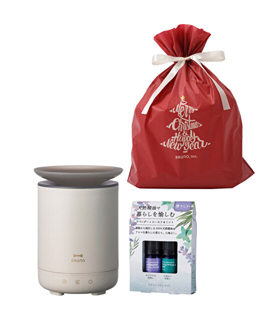 超音波アロマディフューザー FOG MIST+暮らしを愉しむ精油 クリスマスギフト巾着セット