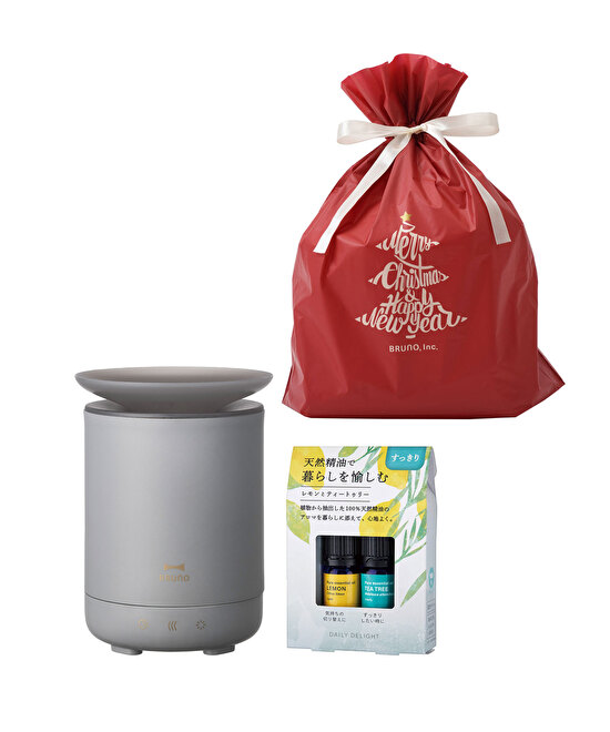 超音波アロマディフューザー FOG MIST+暮らしを愉しむ精油 クリスマスギフト巾着セット