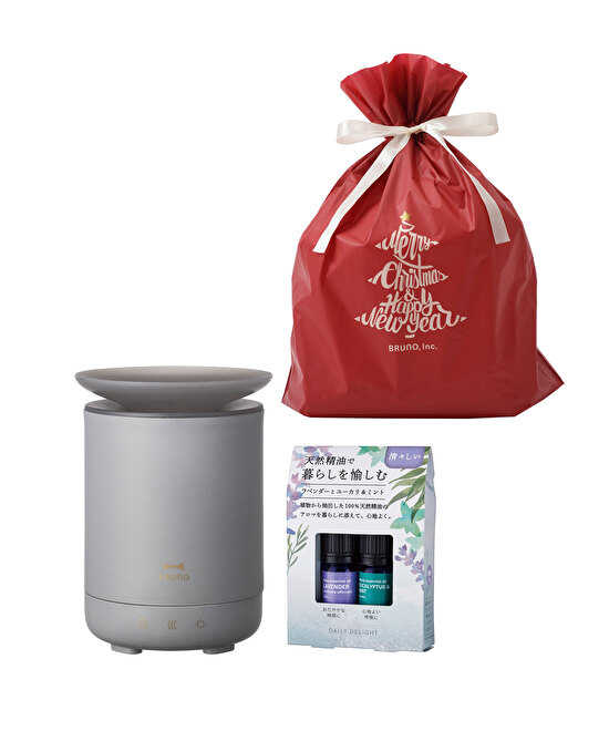 超音波アロマディフューザー FOG MIST+暮らしを愉しむ精油 クリスマスギフト巾着セット