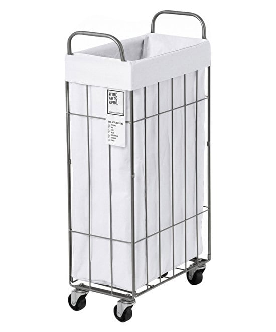 LAUNDRY SQUARE BASKET with CASTER SLIM 40L