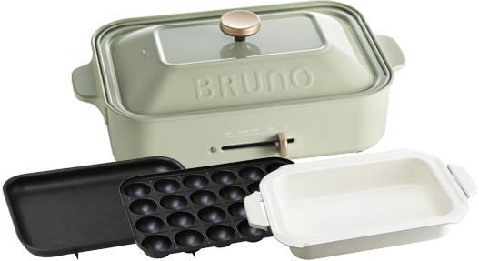 BRUNO コンパクトホットプレート 鍋セット　たこ焼きのみ一度使用 楽天市場】【2大特典付き】BRUNO ブルーノ 深鍋セット 限定
