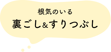 根気のいる裏ごし&すりつぶし