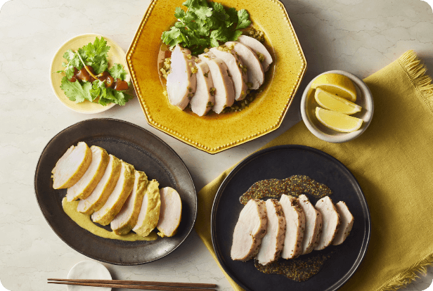 鶏肉のやわらか3種盛り