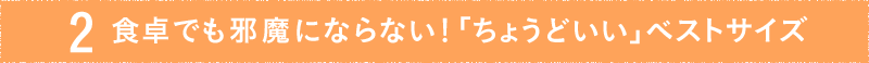 ポイント2. 食卓でも邪魔にならない!「ちょうどいい」ベストサイズ