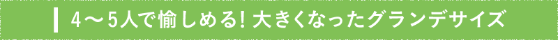 Point.1 4~5人で愉しめる!大きくなったグランデサイズ