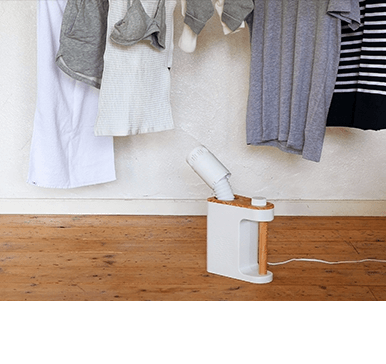 梅雨時季や花粉、PM2.5等を避けて部屋干しする時には、衣類乾燥機として