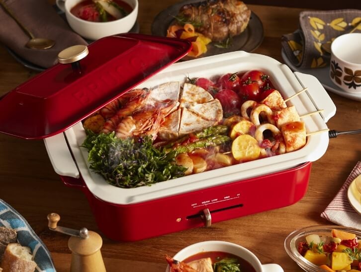 コンパクトホットプレート セラミックコート鍋セット