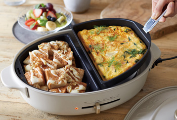 シナモンクリームブレッド&ベーコンとほうれん草のフリッタータ