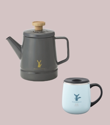 イーブイフレンズホーローケトル +蓋つきステンレスマグshort