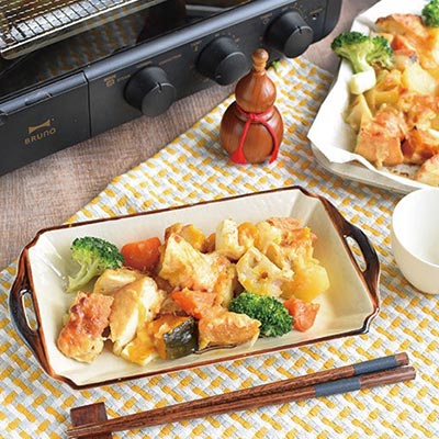 たっぷり焼ける!根菜と厚揚げの七味味噌チーズグリル