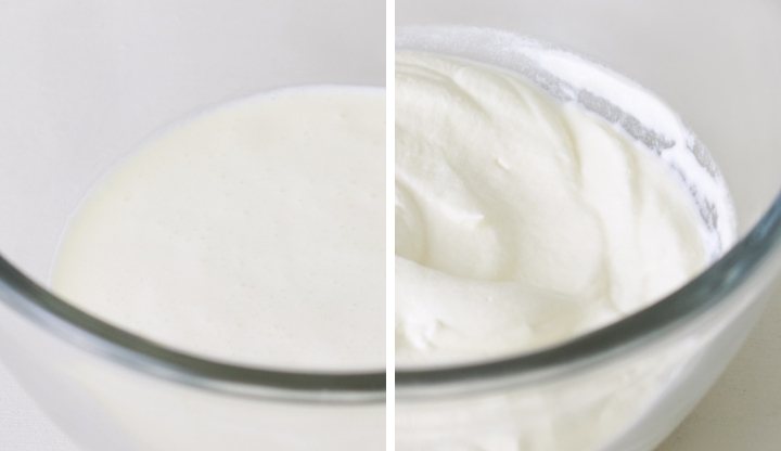 泡立てる ホイッパー 攪拌前 攪拌後