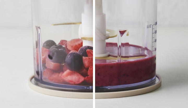 砕く チョッパー / チョッパーブレード 攪拌前 攪拌後