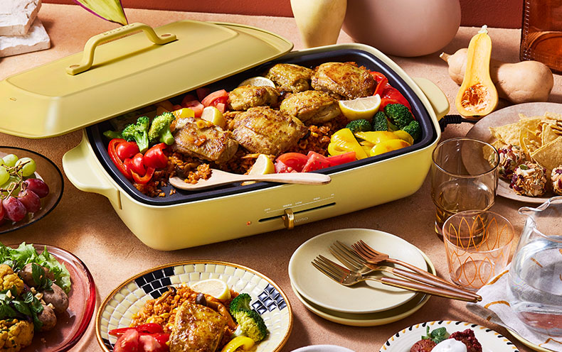 コンパクトホットプレート サフランイエローでつくるアイデアカレー料理