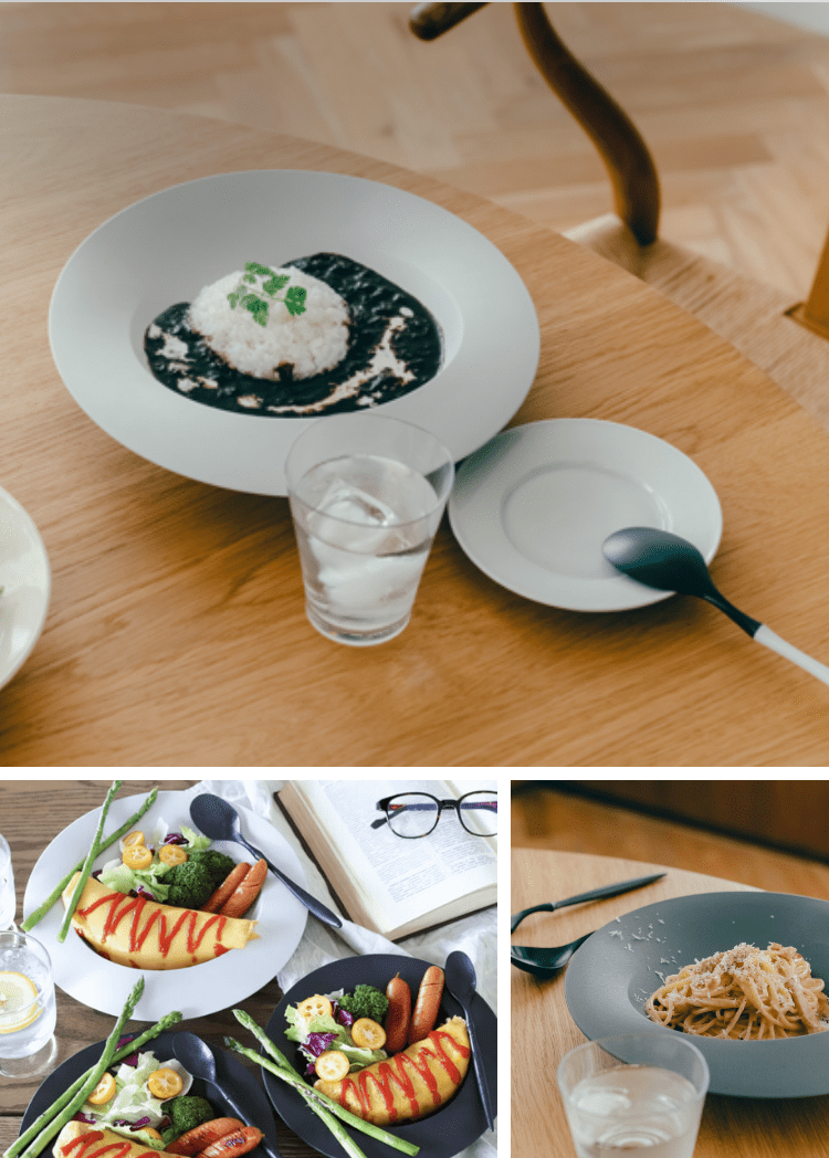 深皿とカレースプーンのペアセット 使用シーン1